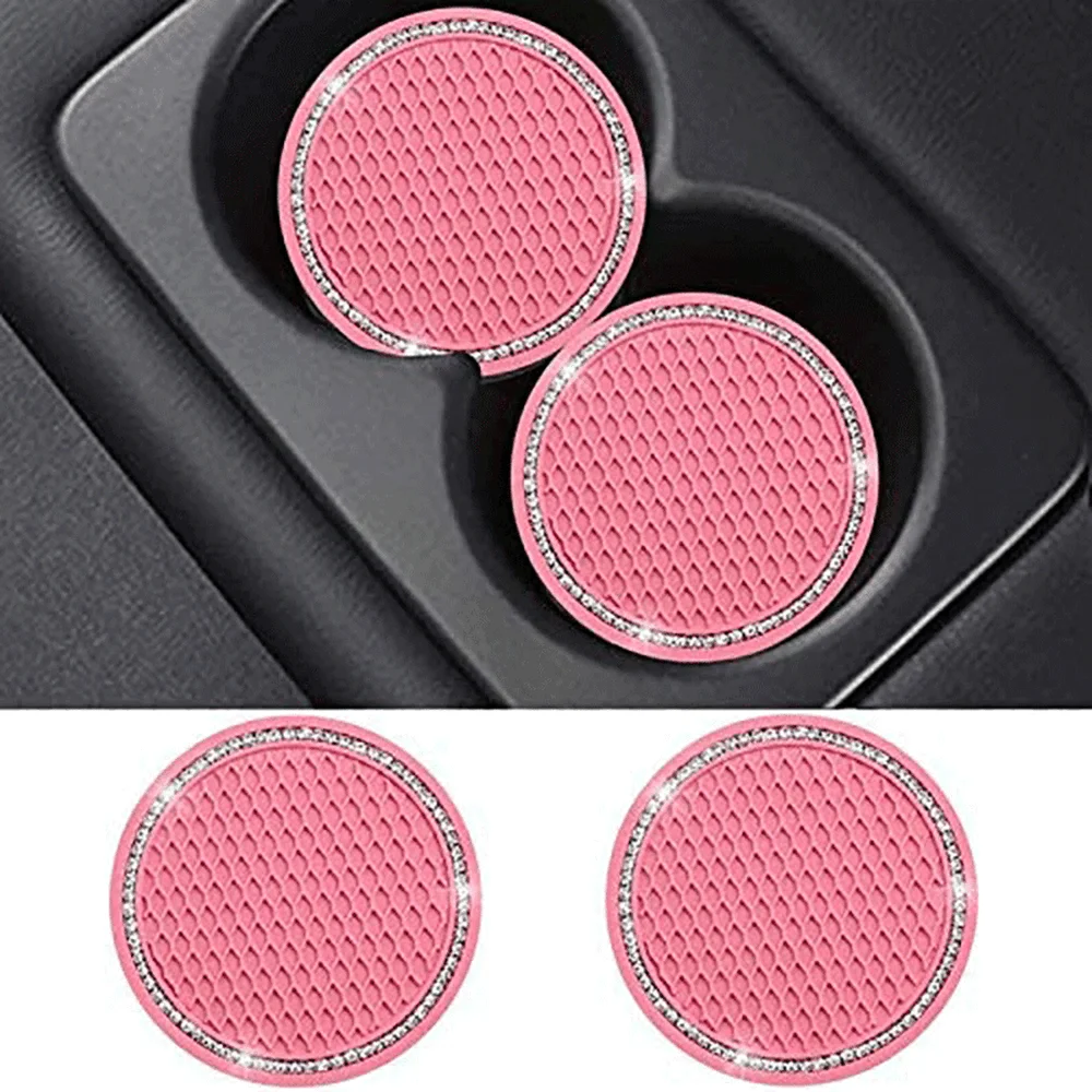 

Rhinestone Car Water Cup Bottle Holder Anti-slip Mat Pad Silica Gel Non-slip Car Mats for Mini Cooper Car Gadgets Car Interior