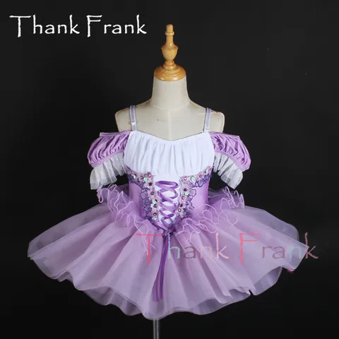 Новинка, очаровательное балетное платье-пачка для девочек, детские танцевальные платья балерины с рюшами на рукавах, женские взрослые кружевные костюмы для танцев, C956