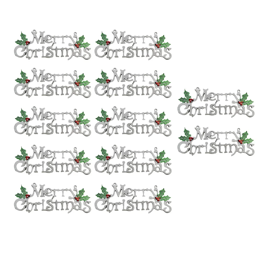 

12 Pcs Hanging Board Christmas Letter Door Decor Xmas Hanger Plastic Decoration
