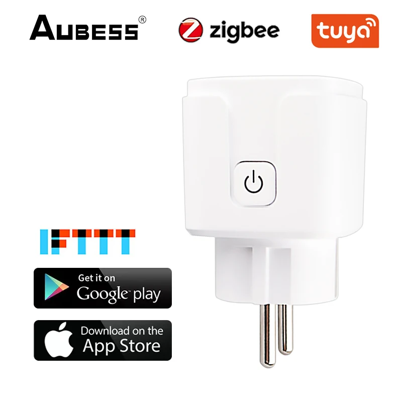 

Tuya ZigBee Wireless Smart Plug EU 15A Smart Home Timer Socket For Alexa Google 110-250V Adapter Power Monitor Remote Control