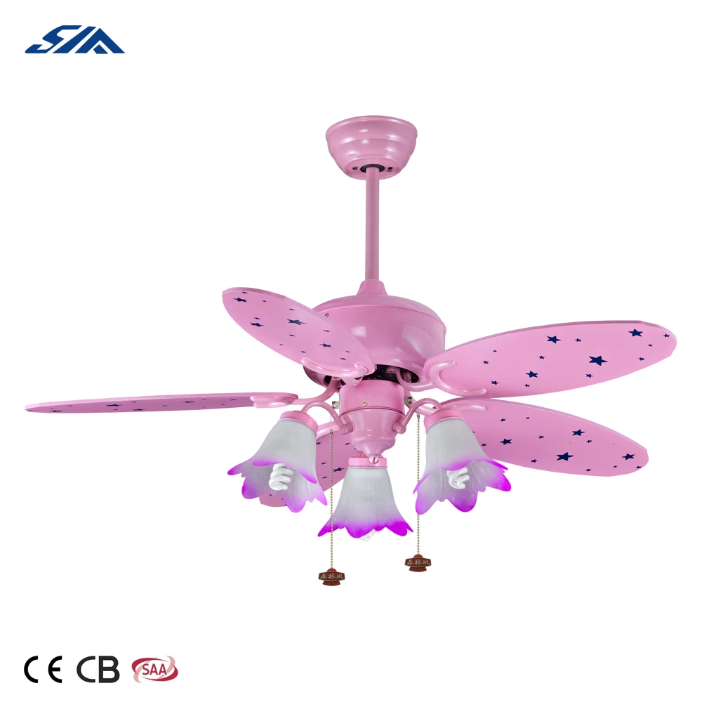 Креативный дизайн розовый потолочный вентилятор с искусственной кожей