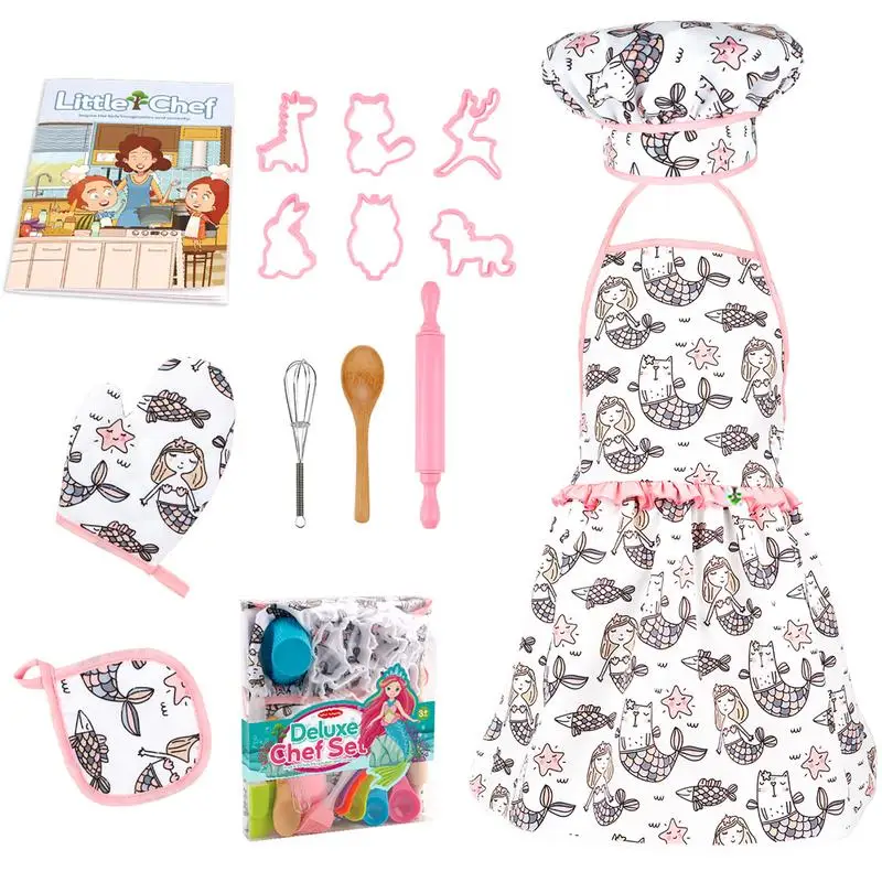 

Kids Baking Sets For Girls 14pcs Kids Real Cooking Set Pretend Playing Kit Cultivate Joy In Cook Improve Hands-on Ability Deepen