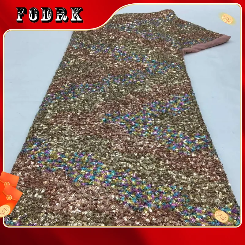 

2023 High Quality African Tulle Lace Fabric Velvet Lace Fabric with Sequins Embroidered Lace Fabric for Party XX175