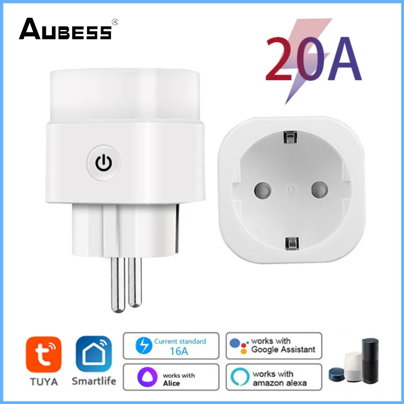 

Умная розетка Aubess 20 А с поддержкой Wi-Fi и голосового управления