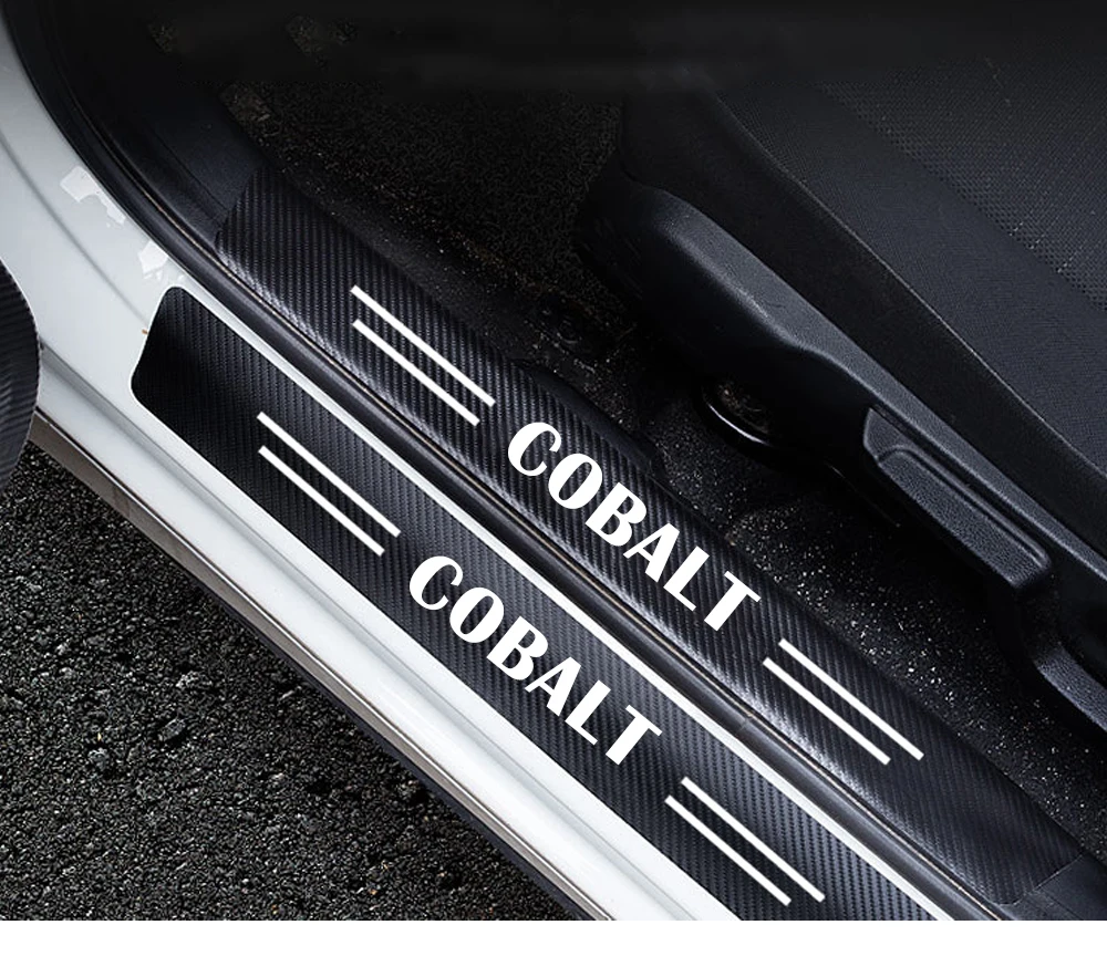 

4 шт. Для Chevrolet COBALT 2021 2020 2019 2018 2017 - 2005 Авто углеродное волокно чехол Накладка на порог двери наклейки на порог