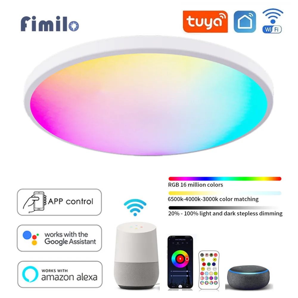 Умные потолочные светильники RGB с регулируемой яркостью светодиодный потолочный