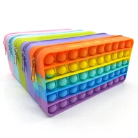 large popits pencil case simples sensory silicone bubble stationery storage bag for children kids antistress pops its fidget toy