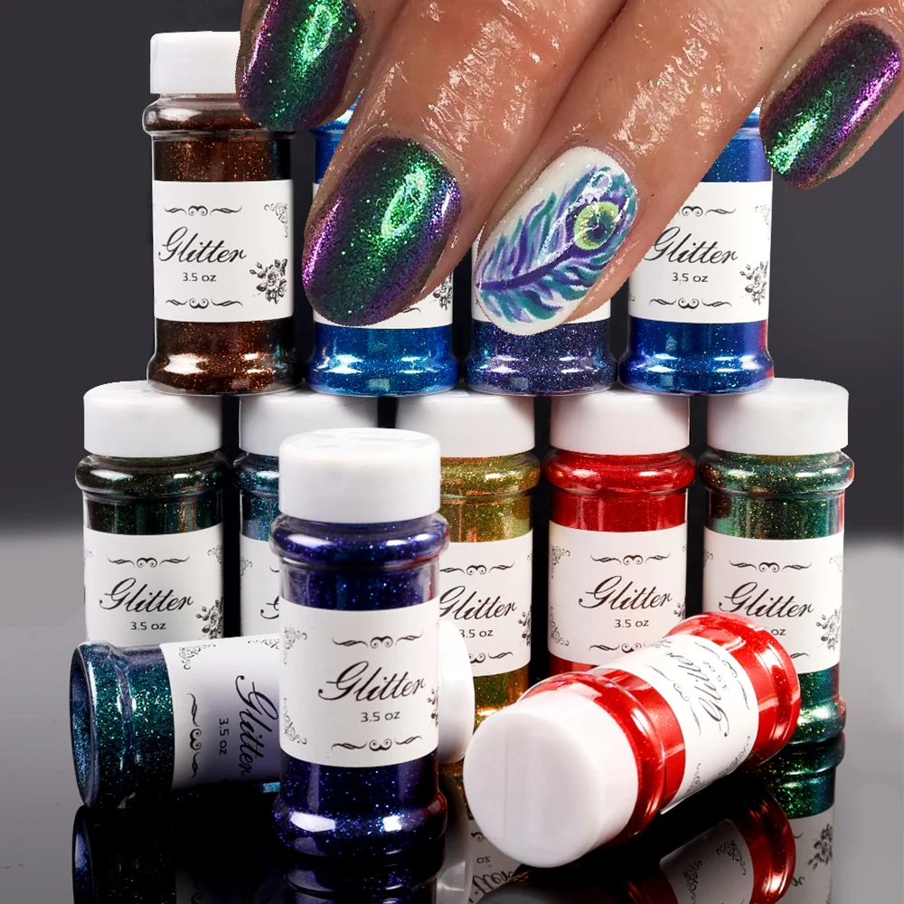 

85g Chameleon Glitter Color-Changing Chrome Nail Pigment Multi-Colors Chrome Nail Powder Dust Galaxy GLITTER Manicure Decoration