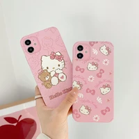 bandai hellokitty silicone mobile shell suitable phone cases for iphone 13 12 11 pro max mini xr xs max 8 x 7 se 2022back cover