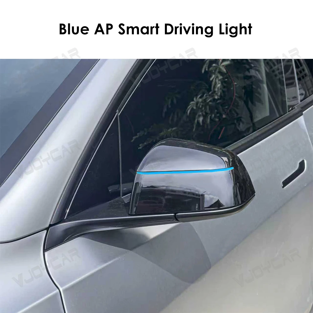 Фото Vjoycar Autopilot Driving AP крышка зеркала заднего вида для Tesla Model Y New Y Juniper указатели поворота с напоминанием о слепой пятне №4