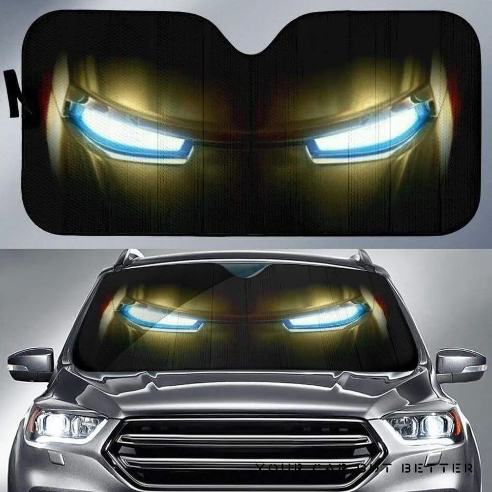 Front Windshieled Sunshade for Car Cool Iron Eyes Print Auto Visor Shield Cover Summer Vehicle Sun Shades pare soleil de voiture