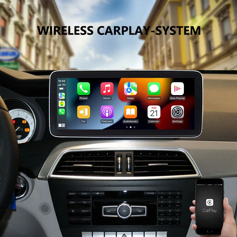 Автомобильный мультимедийный плеер Qualcomm Android 13 для Mercedes Benz C W204 C200 260 300 2011 до 2013