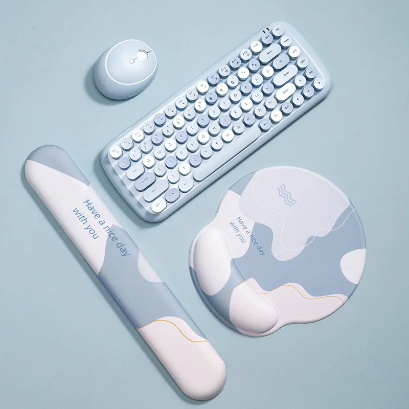 

PC Laptop Wristband Mouse Pad With Wrist Protect Keyboard Hand Support Mice Mats Gaming Office Notebook 3D Memory Foam Mousepad