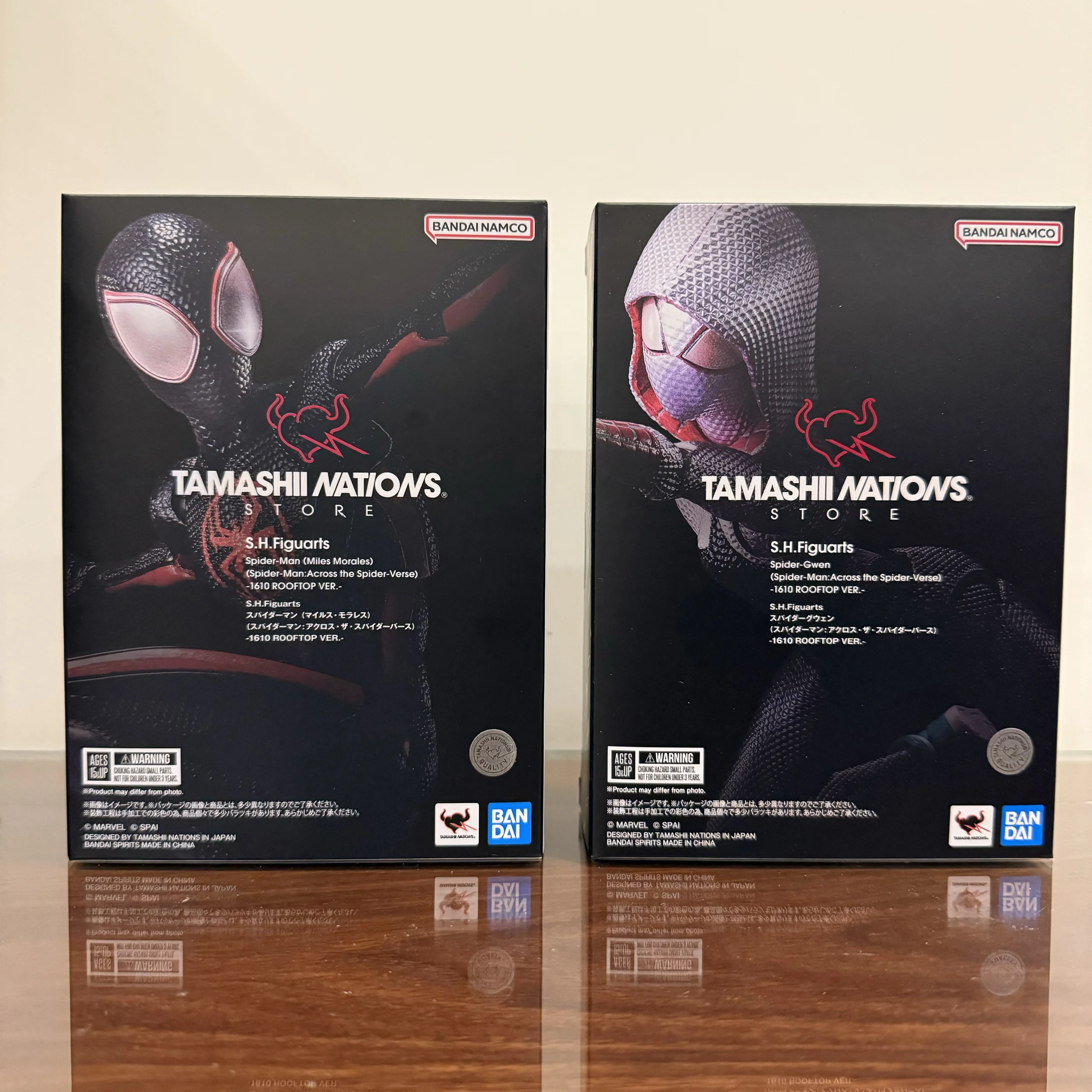Оригинальный Bandai Shf Sh Figuarts Spider Man Across The Verse Майлз Моралес Гвен 1610 Rooftop Ver детские