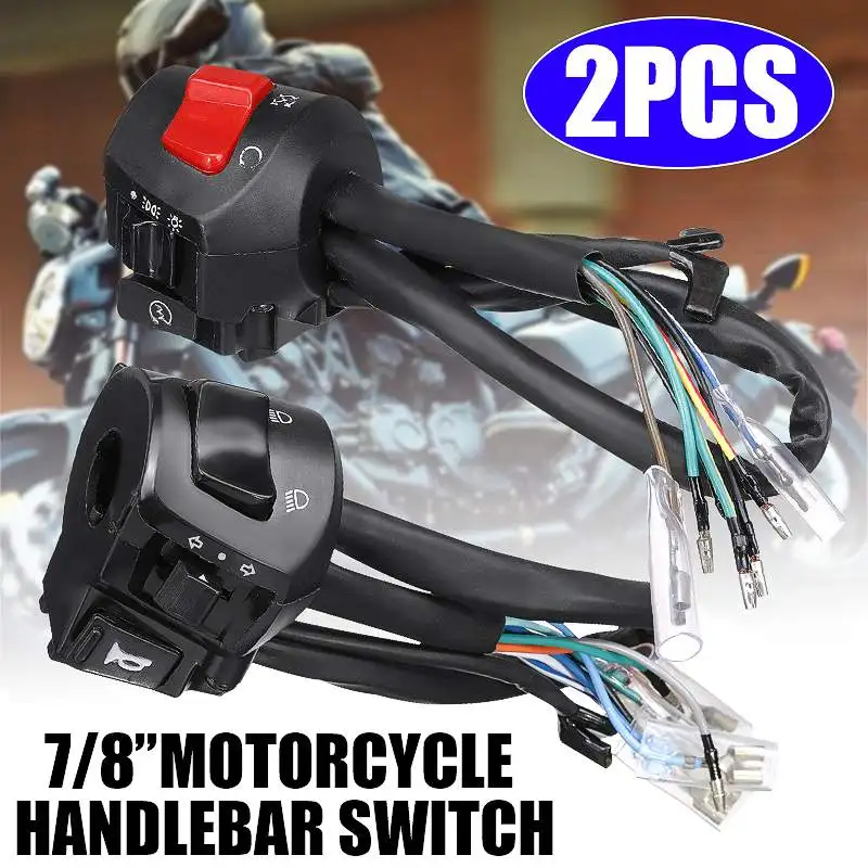 

Universal 12V 7/8" 22mm Motorcycle Handlebar Control Switches Turn Signal Switches Horn Double Throttle For Honda/Suzuki/Yamaha