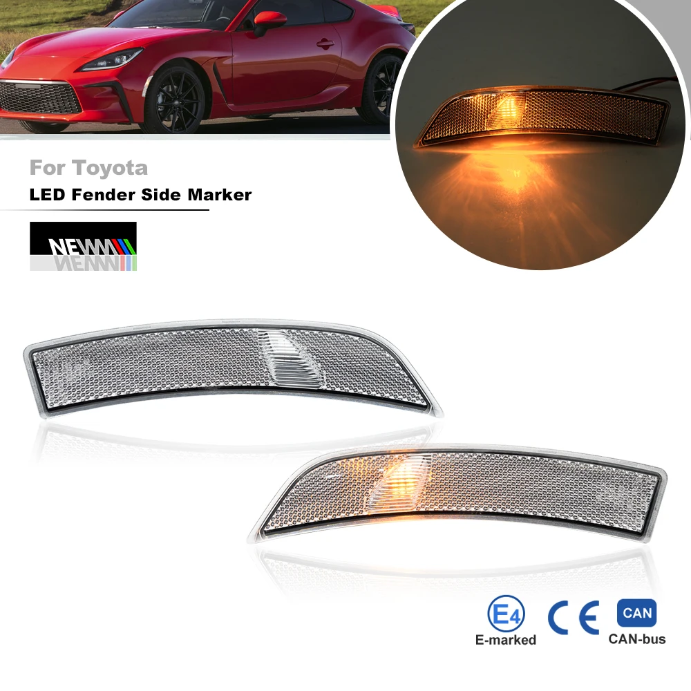 JDM Version Front Bumper Led Fender Repeater Reflector Side Marker Lights For Toyota GR86 ZN8 2022+ For Subaru BRZ ZD8 2022+