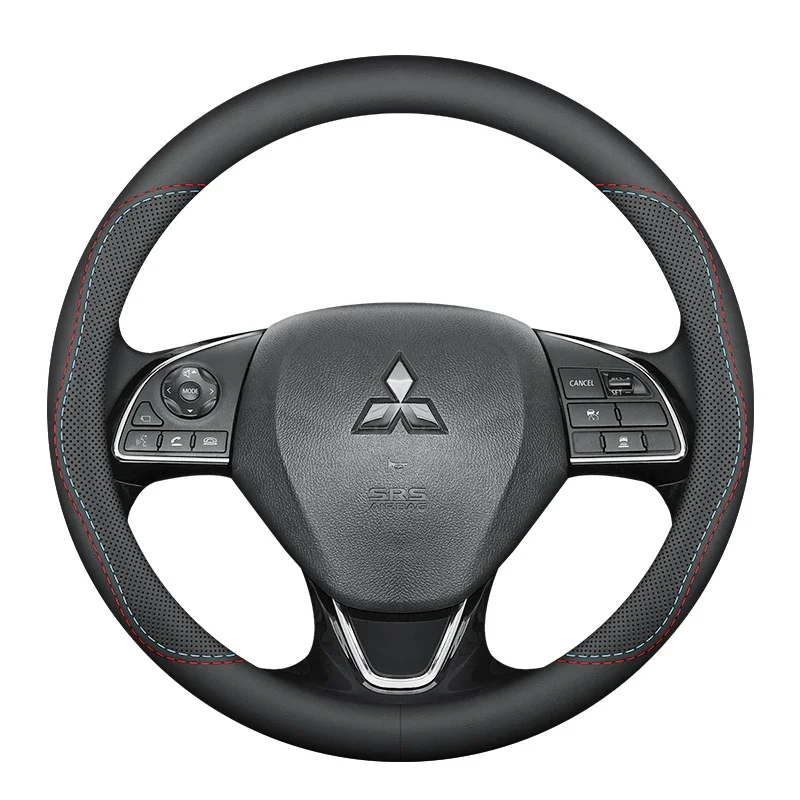 Автомобильный кожаный чехол на руль для Mitsubishi Delica Mini eK X EV Space Eclipse Cross Grand Lancer Xpander Outlander PHEV 38 см (art.: 3920ce26941bb) - 3920ce26941bb