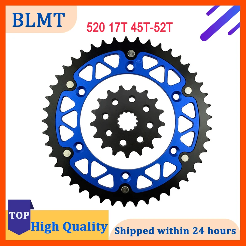 Передняя и задняя звездочки для мотоцикла 17T 45T 46T 47T 48T 49T 51T 52T для YAMAHA WR450 YZ450 WR250 YZ250 WR400 WR450F YZ450R WR426