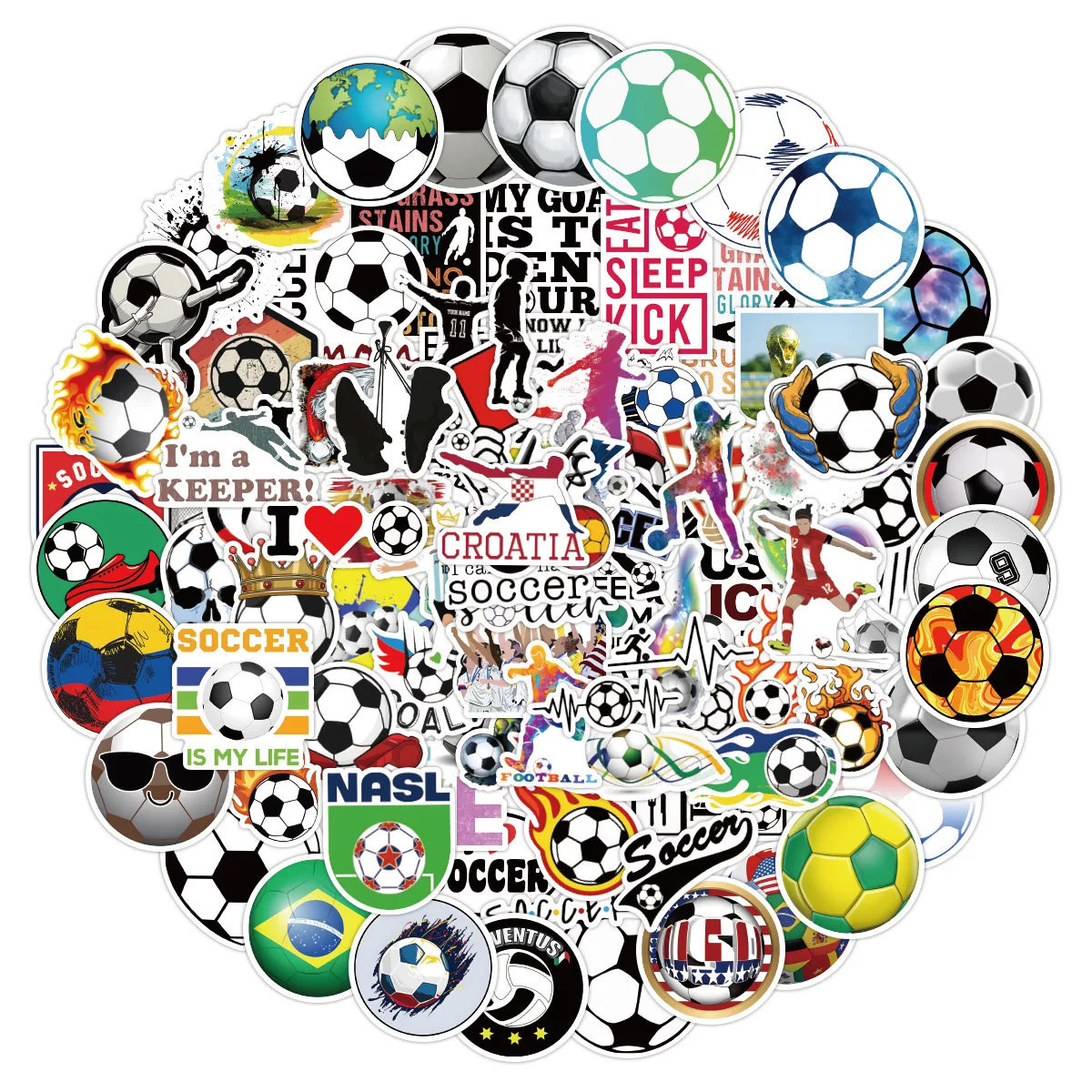 

100 шт./лот оптовые футбольные наклейки для багажа скейтборда ноутбука автомобильные наклейки детские подарки игрушки дропшиппинг Diy наклей...
