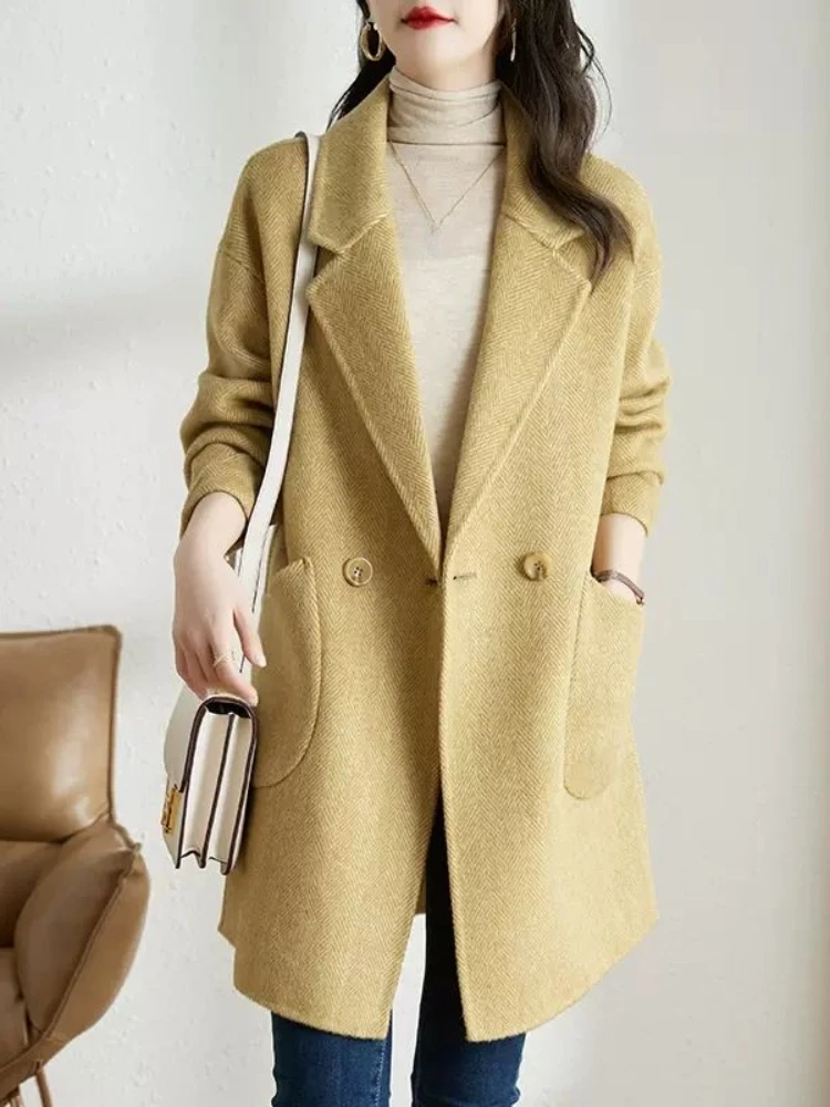 

Winter Coat for Women Fashion Jackets for Women Outerwears Autumn Women's Clothing Wool & Blends Tops Coats Loose Warm Trench