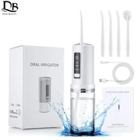 oral irrigator usb rechargeable water flosser portable dental water jet 230ml 4 nozzles water tank waterproof teeth cleaner