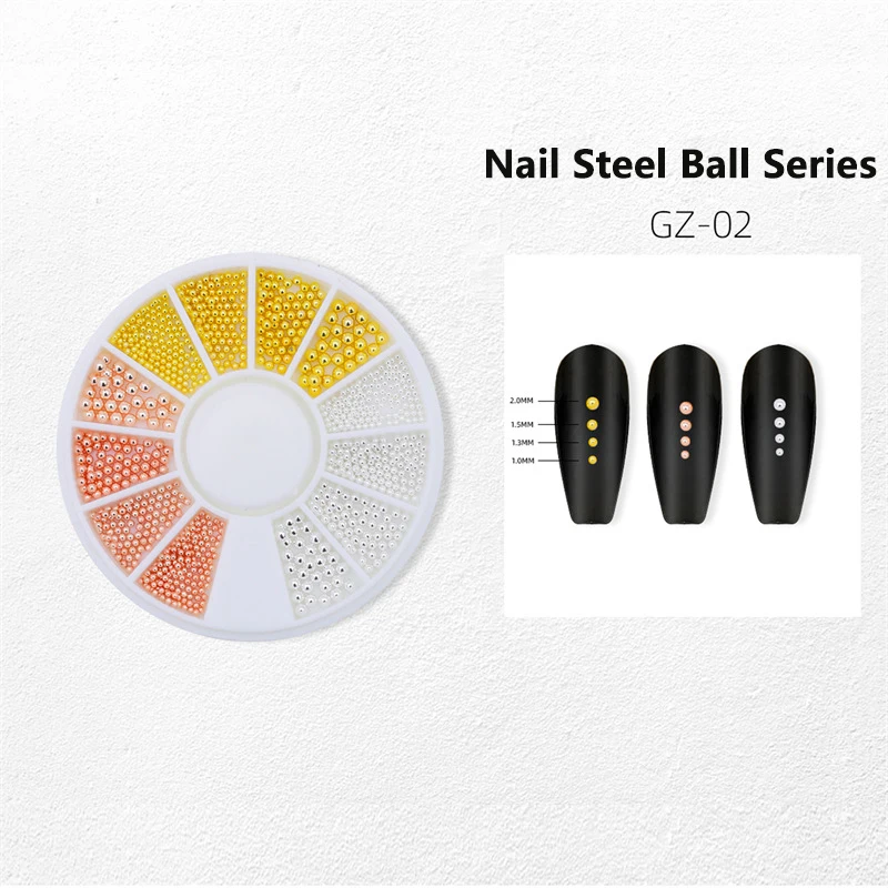 Мини-маленькие икра из нержавеющей стали бусины для дизайна ногтей серебро