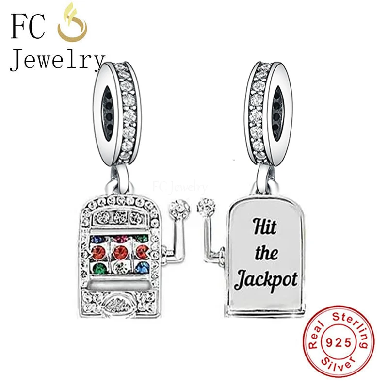 

FC Jewelry Fit Original Charms Bracelet 925 Silver Jackpot Casino Slot Machine Hit The Jackpot Bead For Making Travel Berloque