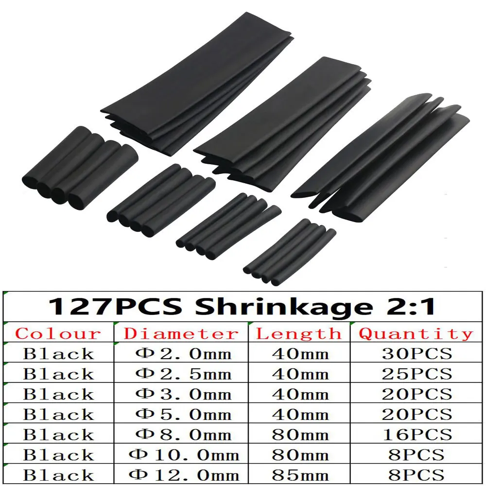 127/328/530 шт. термоусадочные трубки для кабелей