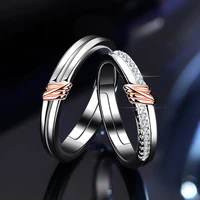 personalized binding effect copper plated platinum adjustable couple rings 7 word opening finger jewelry wholesale drop shipping