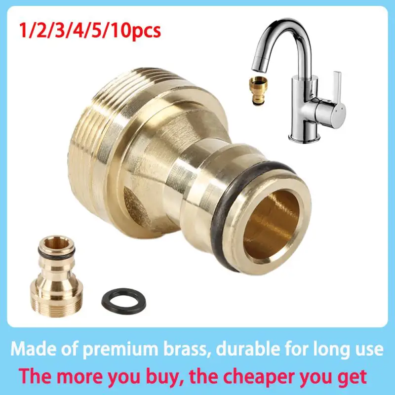 

Brass Faucet Standard Adapter Washing Machine Water Gun Quick Connect Fittings 1/2" 3/4" Threaded Nipple Joint Garden Irrigation