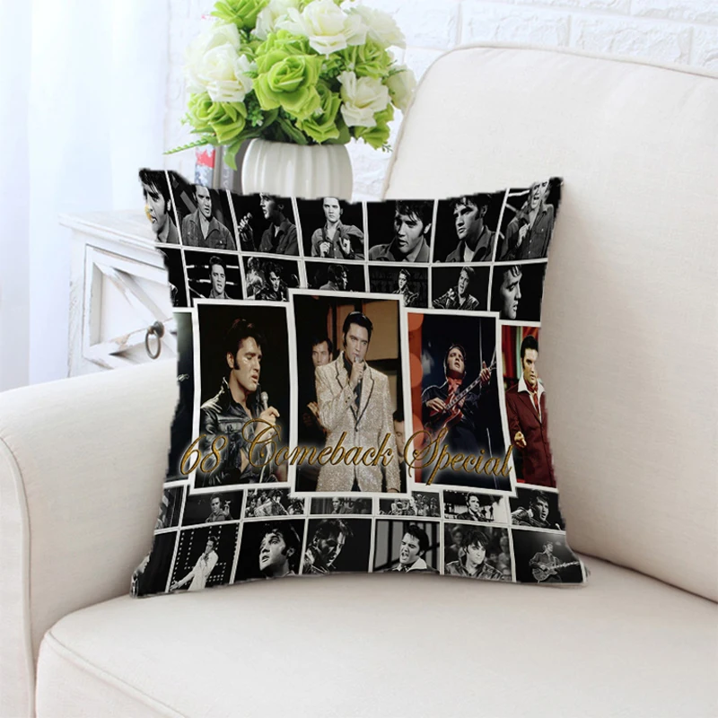 

Elvis Cushion Cover Throw Pillow Covers for Bed Pillows Car Sofa Short Plush Pillowcase 45x45 Cushions Decorative 45*45 Body