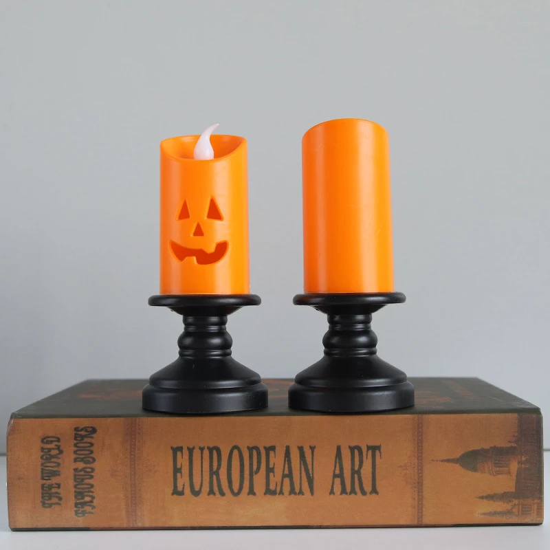

Halloween Candle Lights LED Colorful Candlestick Table Lamp Decor Pumpkin Party Happy Halloween Party Event Holiday DIY Decora