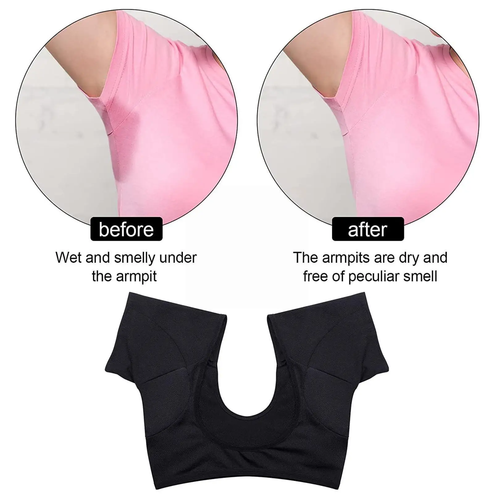 

1pc T-shirt Shape Sweat Pad Underarm Pad Reusable Washable Armpit Sweat Pads For Women Absorbing Anti Sweat Women's U0b1