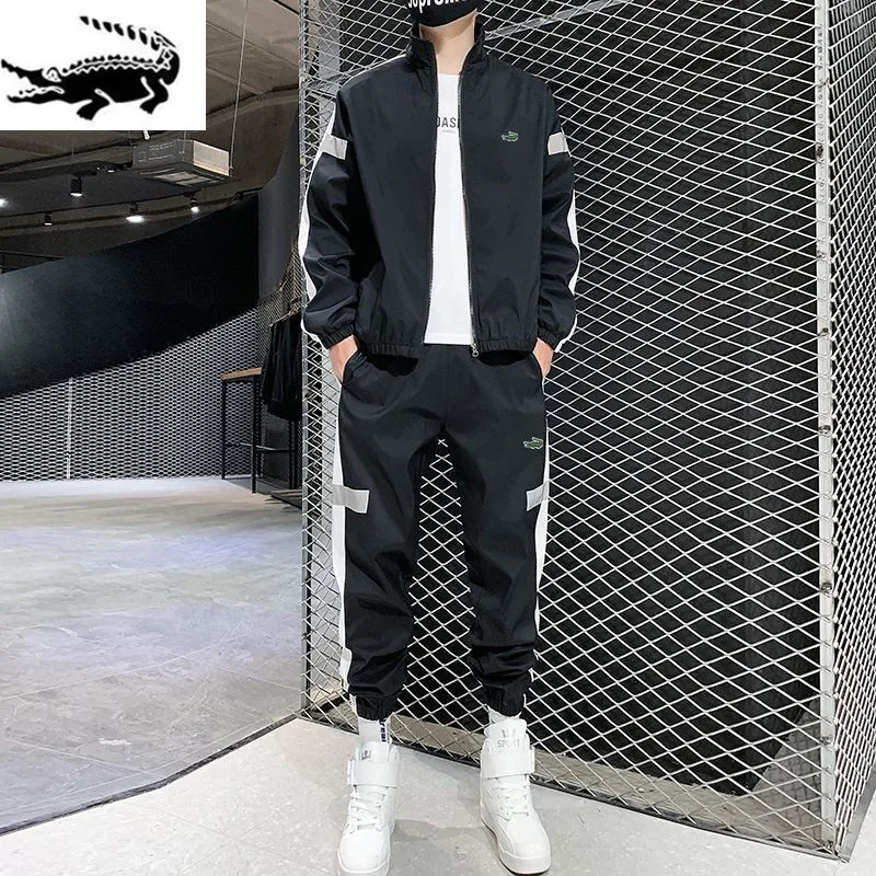 

Мужской брендовый спортивный костюм, куртка на молнии + штаны для бега, удобная дышащая толстовка для бега, комплект из 2 предметов