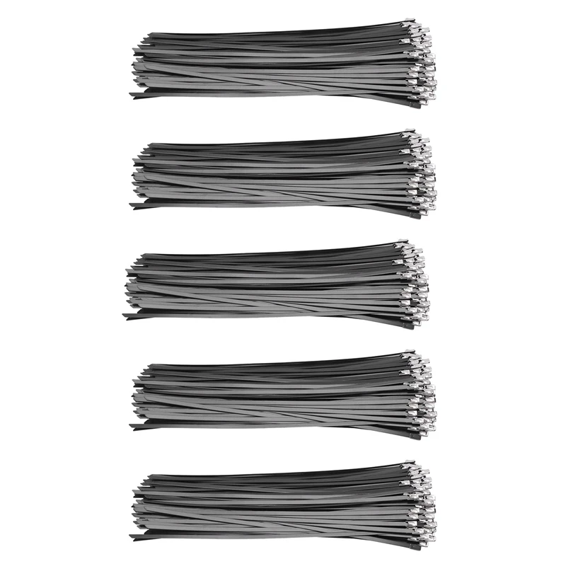 

500Pcs/Lot,4.6Mmx300mm Pvc Plastic Coated Ss304 Stainless Steel Cable Tie