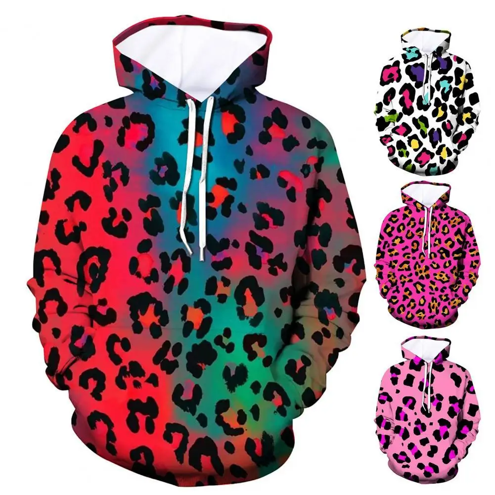 Anti-wrinkle Casual Boys Girls Leopard Printed Spring Hoodie for Party