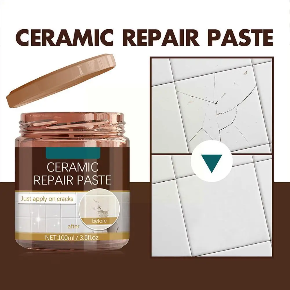 

100ml Porcelain Repair Paste Ceramic Tile Small Hole Repair Super Adhesion For Crack Hole Scratches Repair Wall T9w9