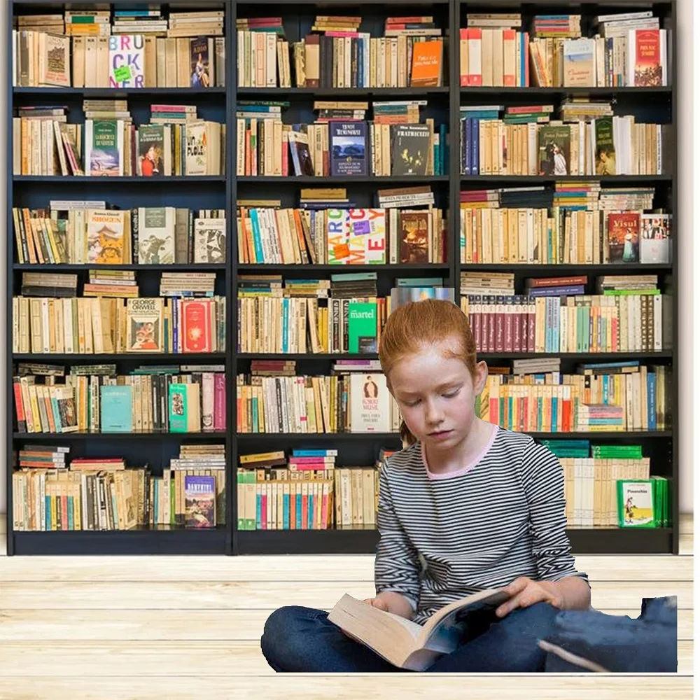 Классическая книжная полка фон для фотосъемки библиотека книжный шкаф