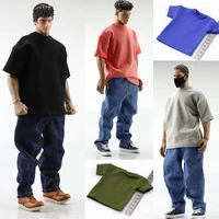 16 male soldier t shirt plain oversized t shirt loose casual streetwear hip hop tops for 12inch action figure body toys