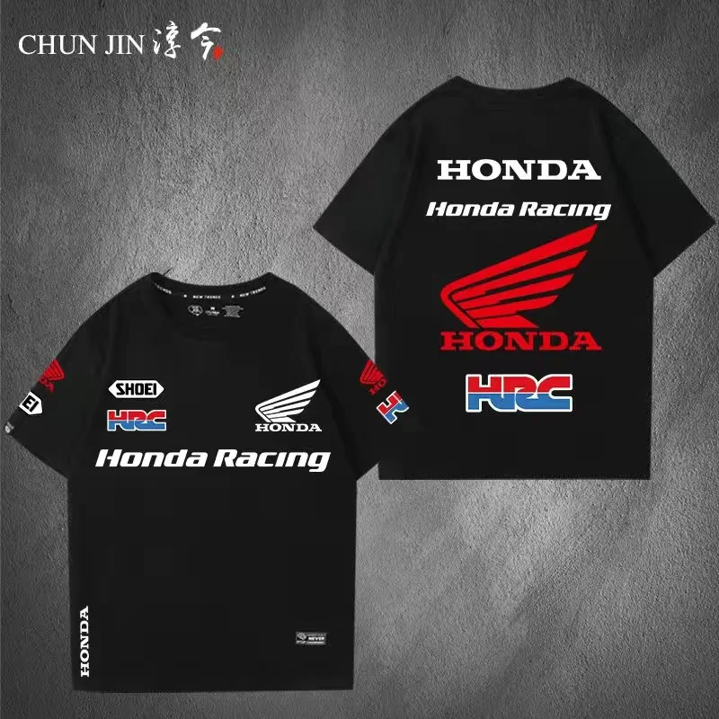

2023 New all-match printed logo Hondas summer short-sleeved men's and women's same cotton T-shirt casual and comfortable