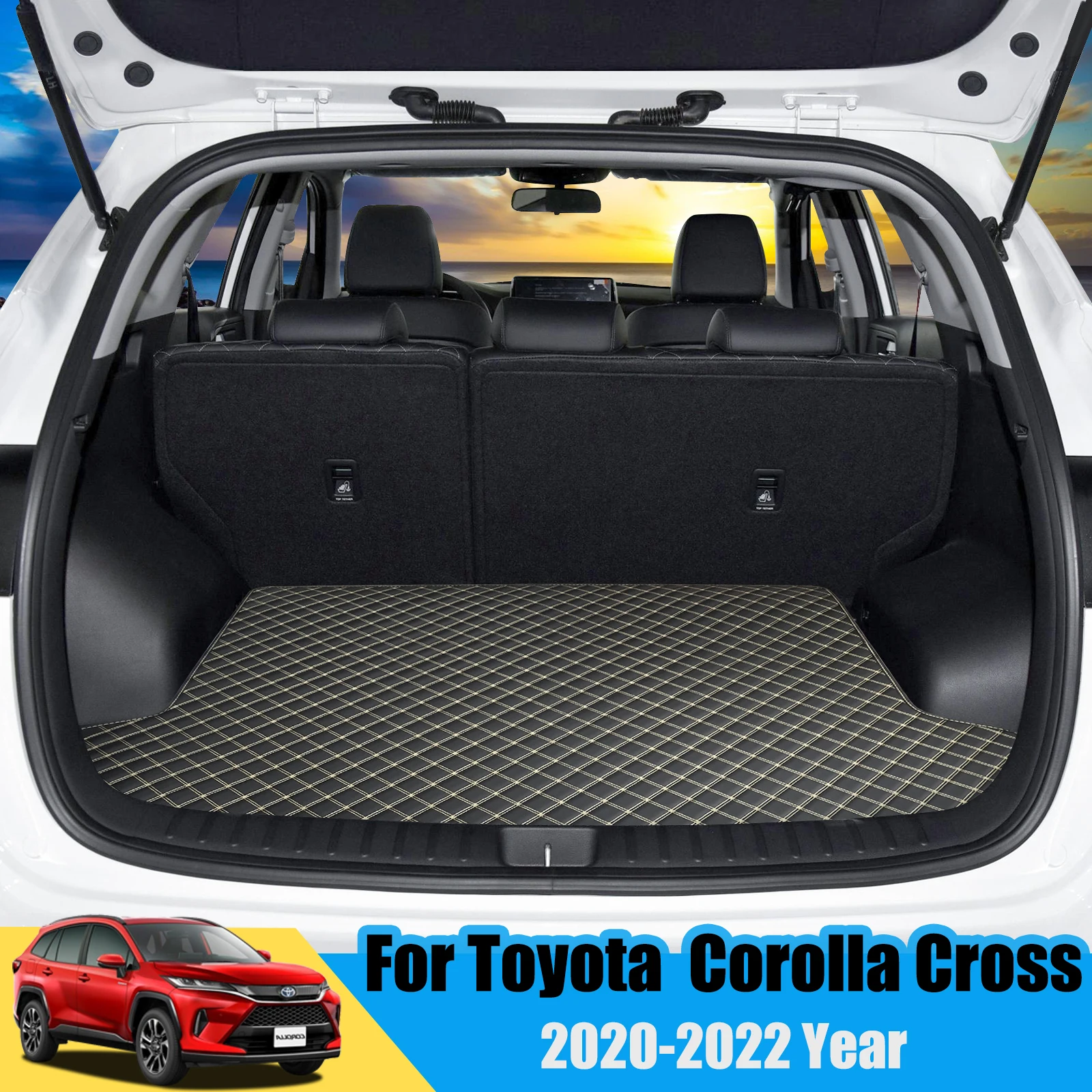 

Leather Trunk Mats for 2020-2022 Toyota Corolla Cross XG10 Custom Waterproof Boot Carpets Cargo Liner Car Accessories Interior