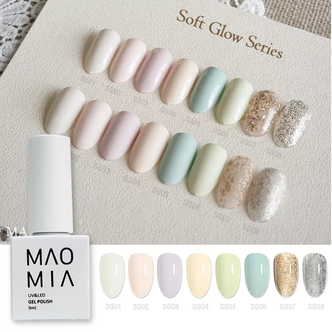 Soft Glow Gel Polish 8 Colors Soak Off Uv/Led 9ml Professional Varnish  Salon Glitter Nail Paint Semi Permanent Manicure