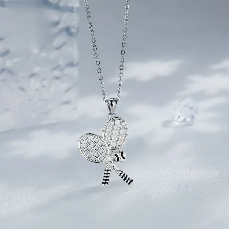 Ожерелье с подвеской в теннисную ракетку ожерелья для влюбленных колье медная