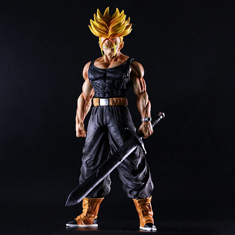 

40cm Dragon Ball Z Trunks Anime Figure Dbz Super Saiyan With 2 Heads Gk Pvc Statue Figurine Action Figures Doll Model Toys Gift