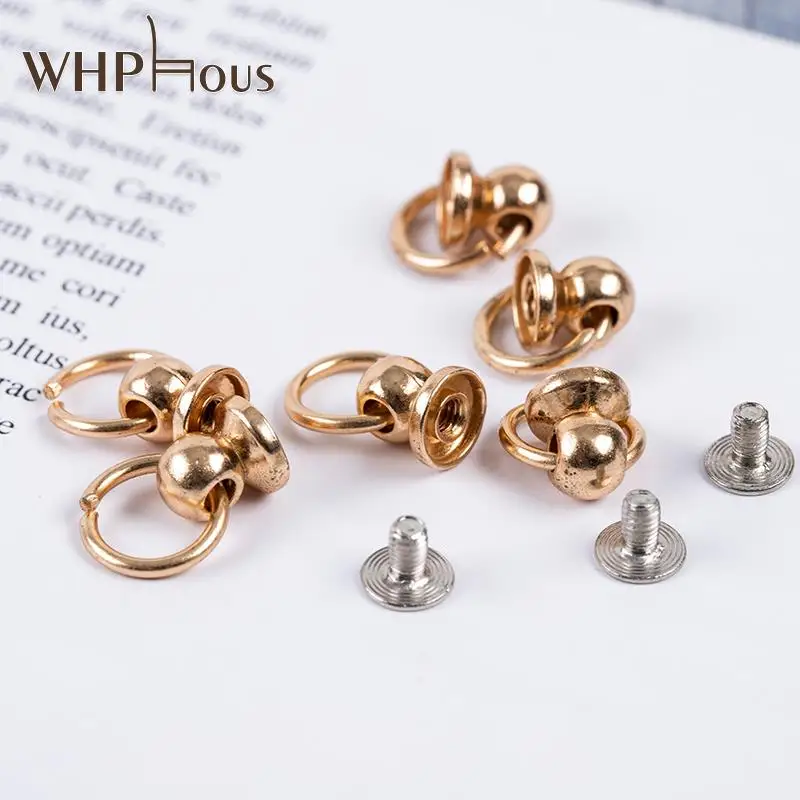 

10pcs 8mm Metal Button O Ring Stud Screwback Craft Bag Phone Screw Nail Rivet