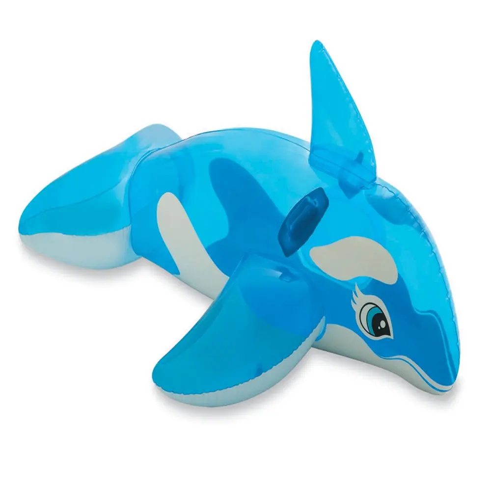 

Inflatable Blue Lil Whale Ride On, 60"x45", for Ages 3, Pool Float