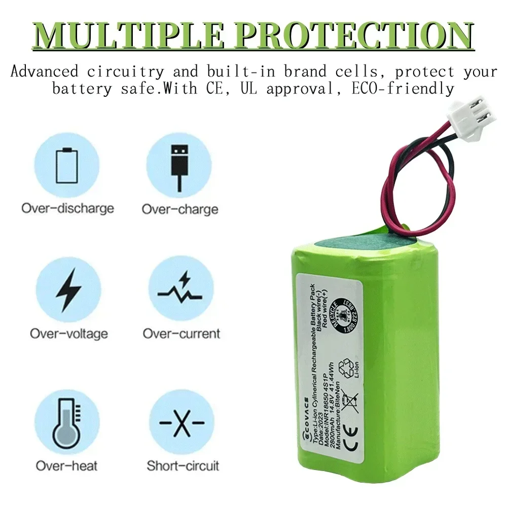 Разъем SM для Conga Excellence 990 Ecovacs Deebot N79 N79S DN622、Eufy Robovac 11 11S 12 15C 14 8 В 2800 мАч литий-ионный