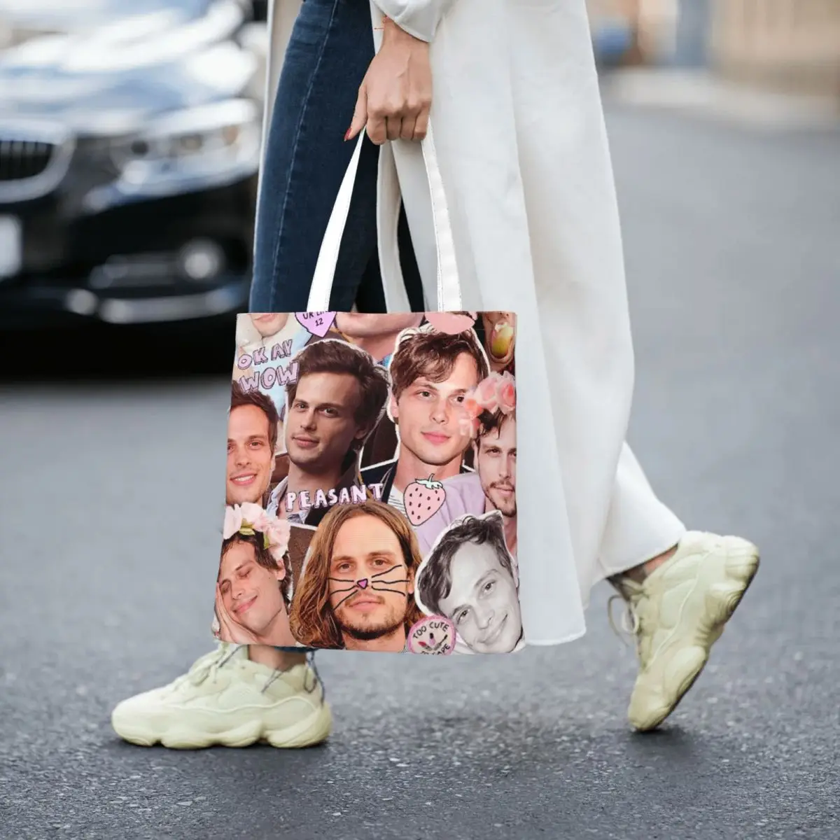 

Matthew Gray Gubler Kawaii Collage Women Totes canvas handbag canvas shopping bag