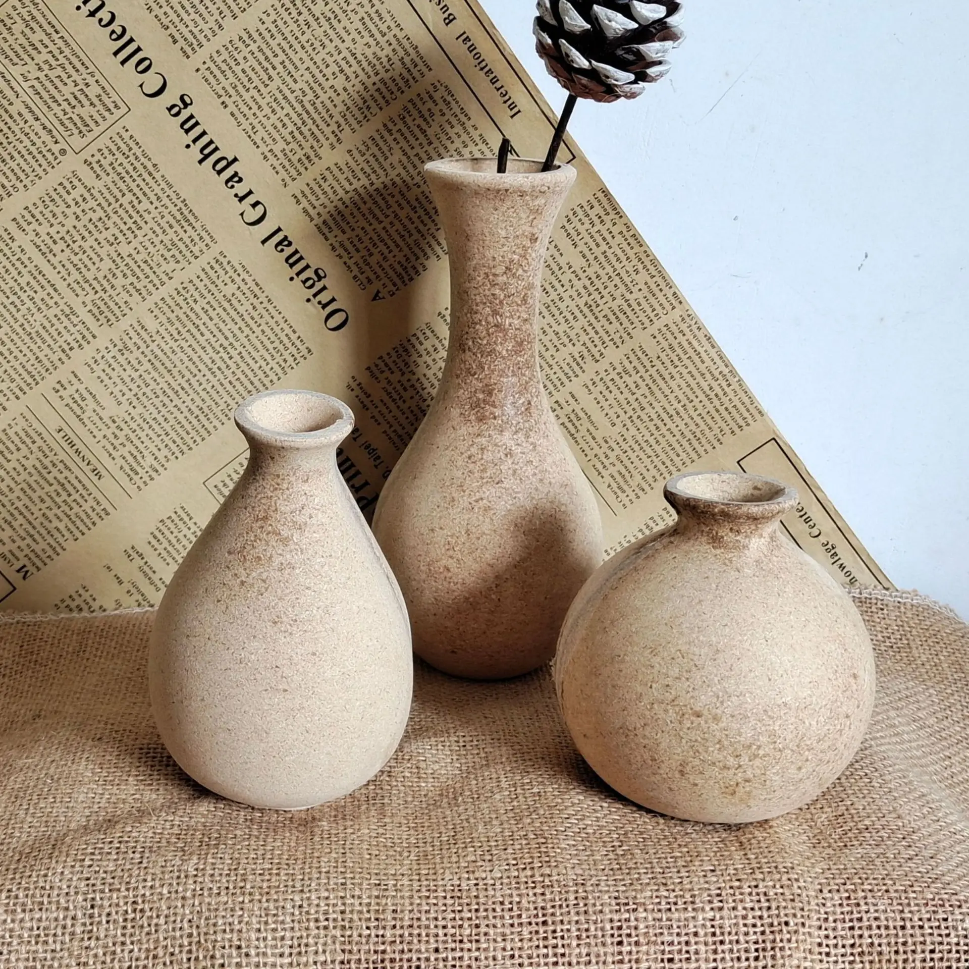 

Nordic Rough Wood Vase Home Decoration DIY Elegant Dried Flowers Vase