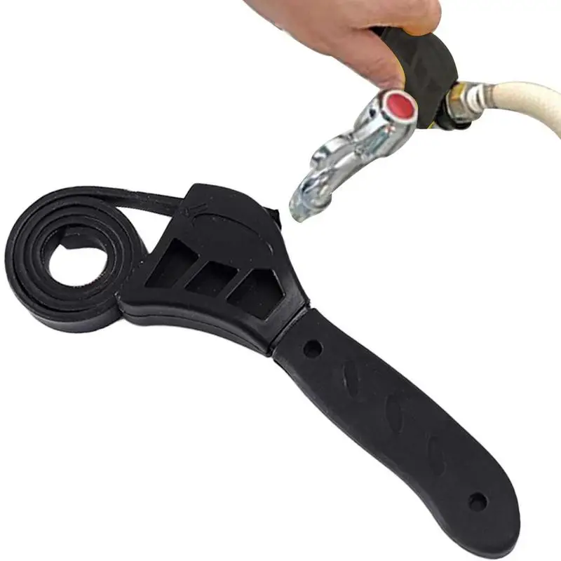 

Strap Wrench 2pcs Adjustable Oil Filter Wrench Length Adjustable Oil Filter Wrench Reinforced Rubber Pipe Wrench Jar Opener For